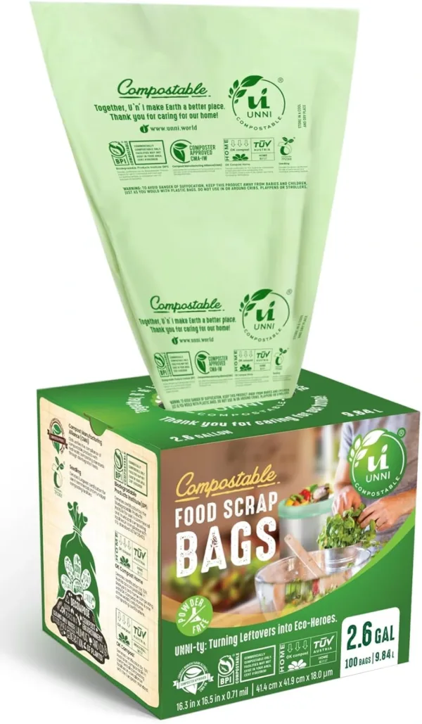 UNNI Compostable Liner Bags, 2.6 Gallon