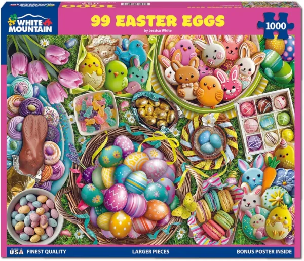 White Mountain Eggs Easter Puzzles 1000 Pieces Jigsaw