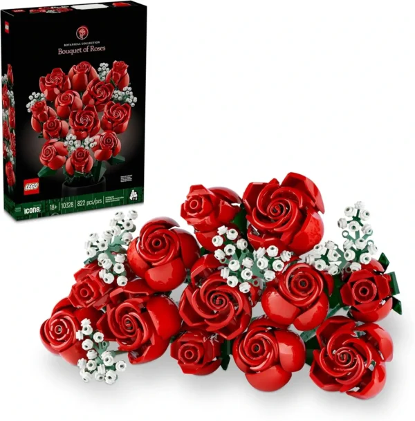 LEGO Botanicals Bouquet of Roses – Buildable Flower Set, Romantic Gift, and Everlasting Home Decor for LEGO Lovers.